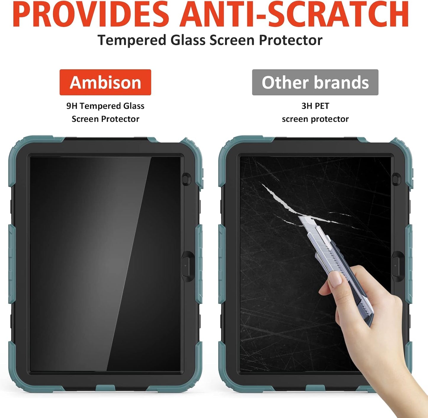 Ambison (A16) 11th/10th 11''/10.9'' 2025/2022, 9H 360 Case for iPad Generation [Kid Proof] Full Body Protective Case