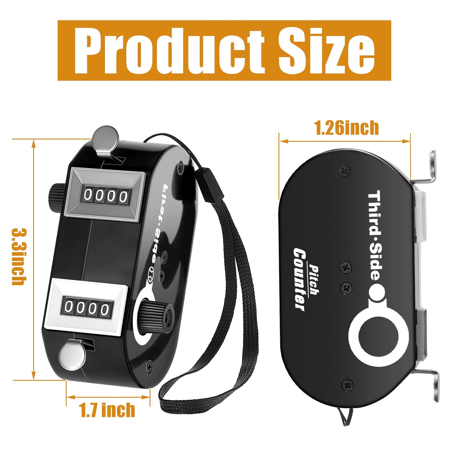 Flutesan 2 Pieces Black Dual Pitch Counter Tally Click Counter Score Tracker Digital Counter Umpire Baseball Pitch Counter Clicker Handheld Pocket Score Keeper to Avoid Violating League Rules