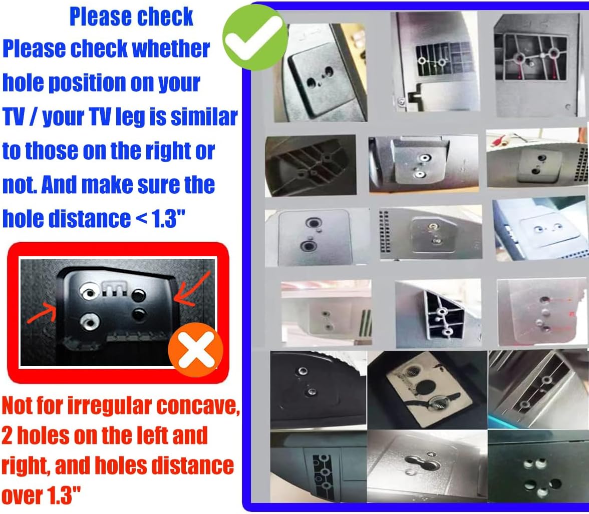 2-Be-Best 40in 42in 45in 46in 49in 50in 55in 60in 65in TV Stand Legs for RCA Roku Replacement Feet for Smart TVs TV