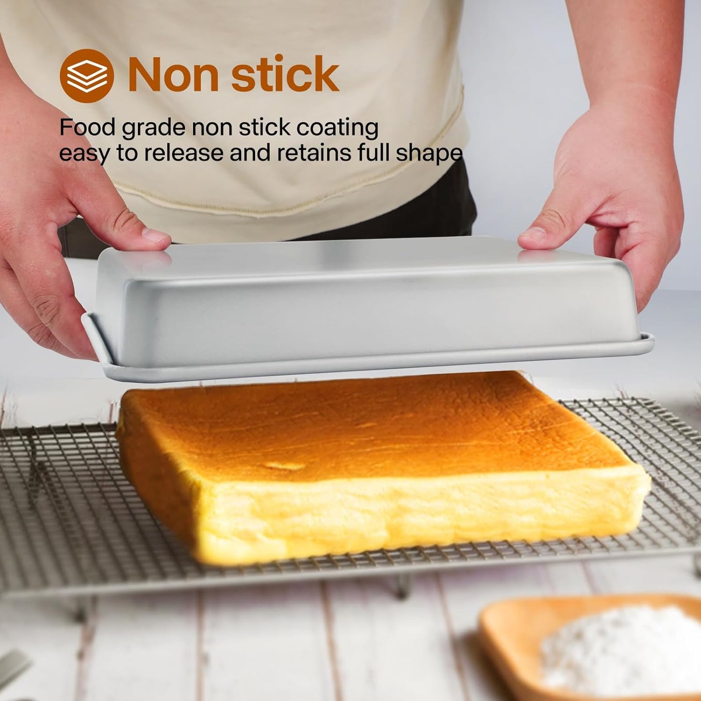 Skiennix Deep Baking Pans Set of 3 - Nonstick Heavy Duty Bakeware for Lasagna | 9/11/13 Inch Trays