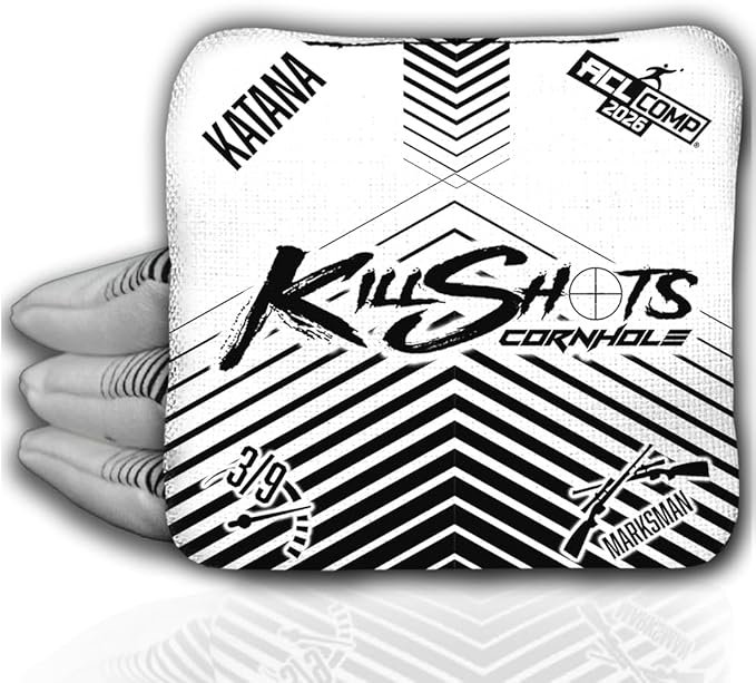 Killshots Cornhole | Katana Series | Limited Edition | ACL Certified Cornhole Bags | Premium Quality | Dual-Speed | Durable & Weather Resistant | Set of 4 Bags