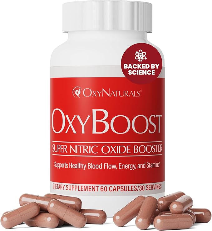 OxyBoost Nitric Oxide Supplement for Men & Women - Supports Circulation, Promotes Wellness, Vitality, Mental Clarity & Improved Circulation - Natural Formula with Vinitrox - 60 Capsules (Pack of 1)