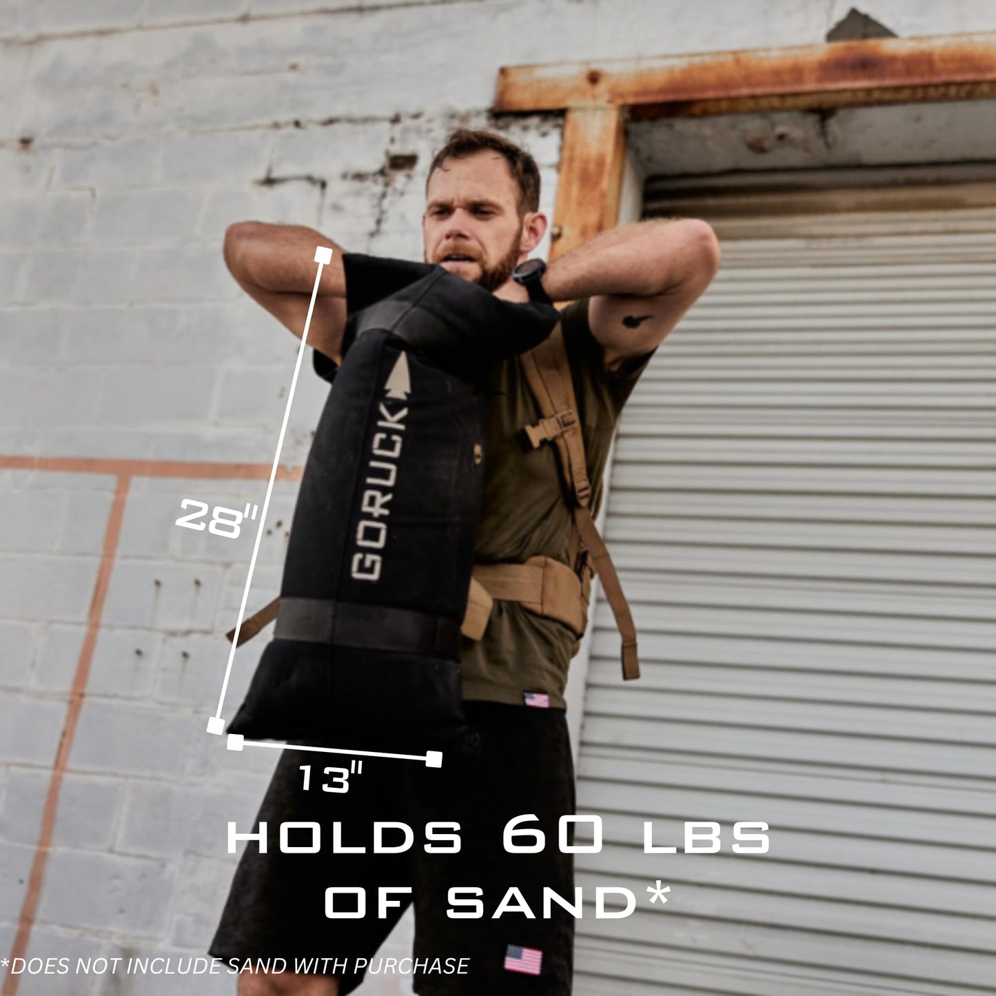 GORUCK 60LB Fitness Simple Sandbag – Strength Training Equipment for Body Workout, Endurance, Weightlifting & Yoga - for Home, Gym, and Outdoor Use