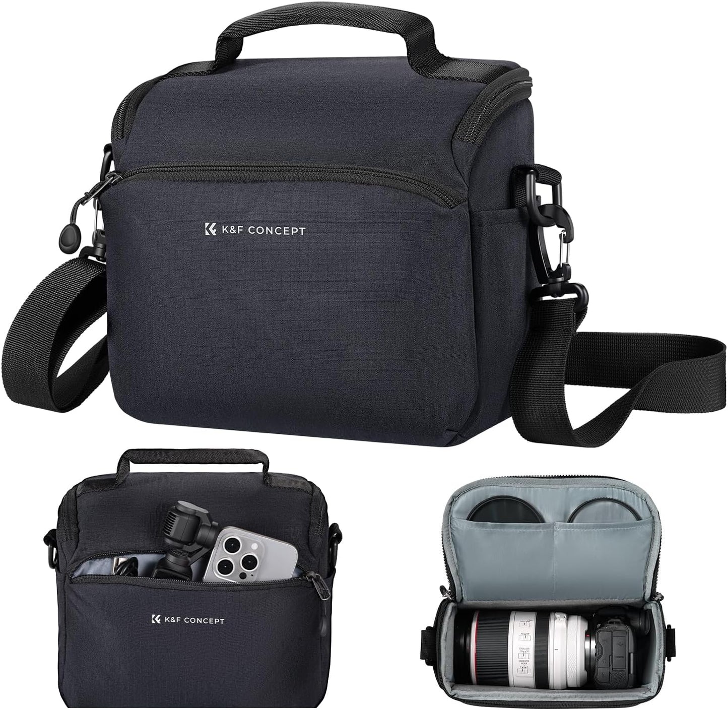 K&F CONCEPT Camera Sling Bag Small Crossbody Camera Case DSLR/SLR/Cute Compact Shoulder Photography Bags