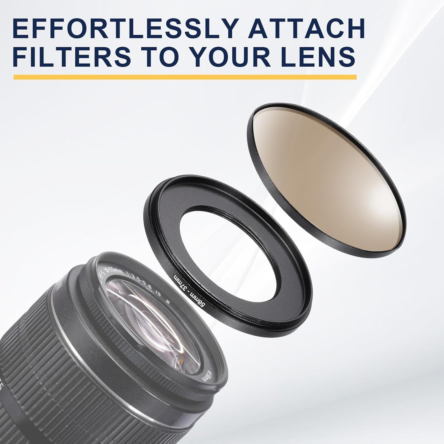 58mm 42mm, PATIKIL Step Down Ring Adapter to Filter Step-Down Rings Camera Lens Filters Metal Ring Digital for ND IR