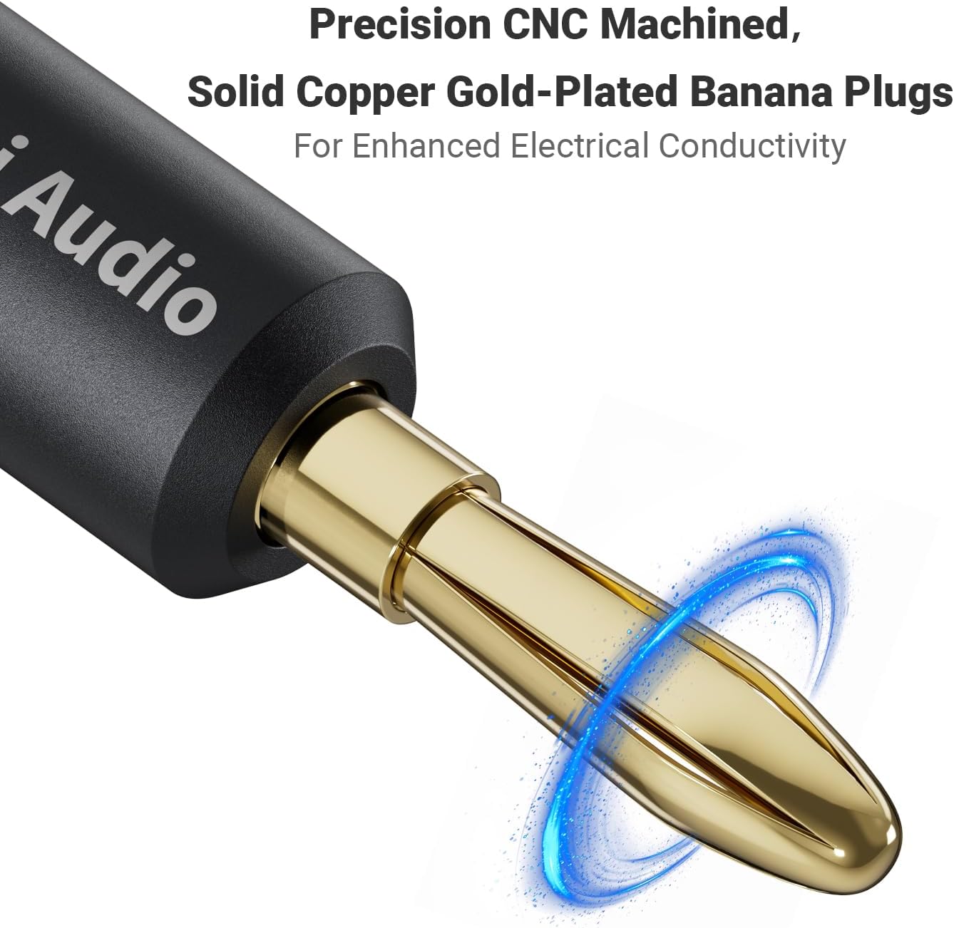 2 Pairs/4 Fosi Audio Banana Plugs for Speaker Wire, PCS Gold Plated Speaker Plugs for Home Audio Stereo