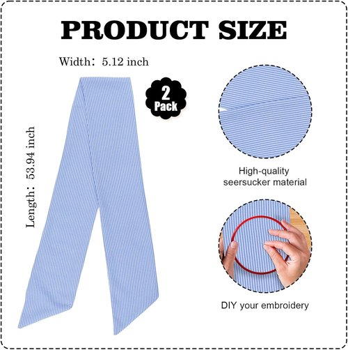 Blue Striped Wreath Ribbon Set by [Brand Name] - 2 Pack, 5.12" Wide x 54.33" Each | Perfect for Baby Boy Shower Decorations
