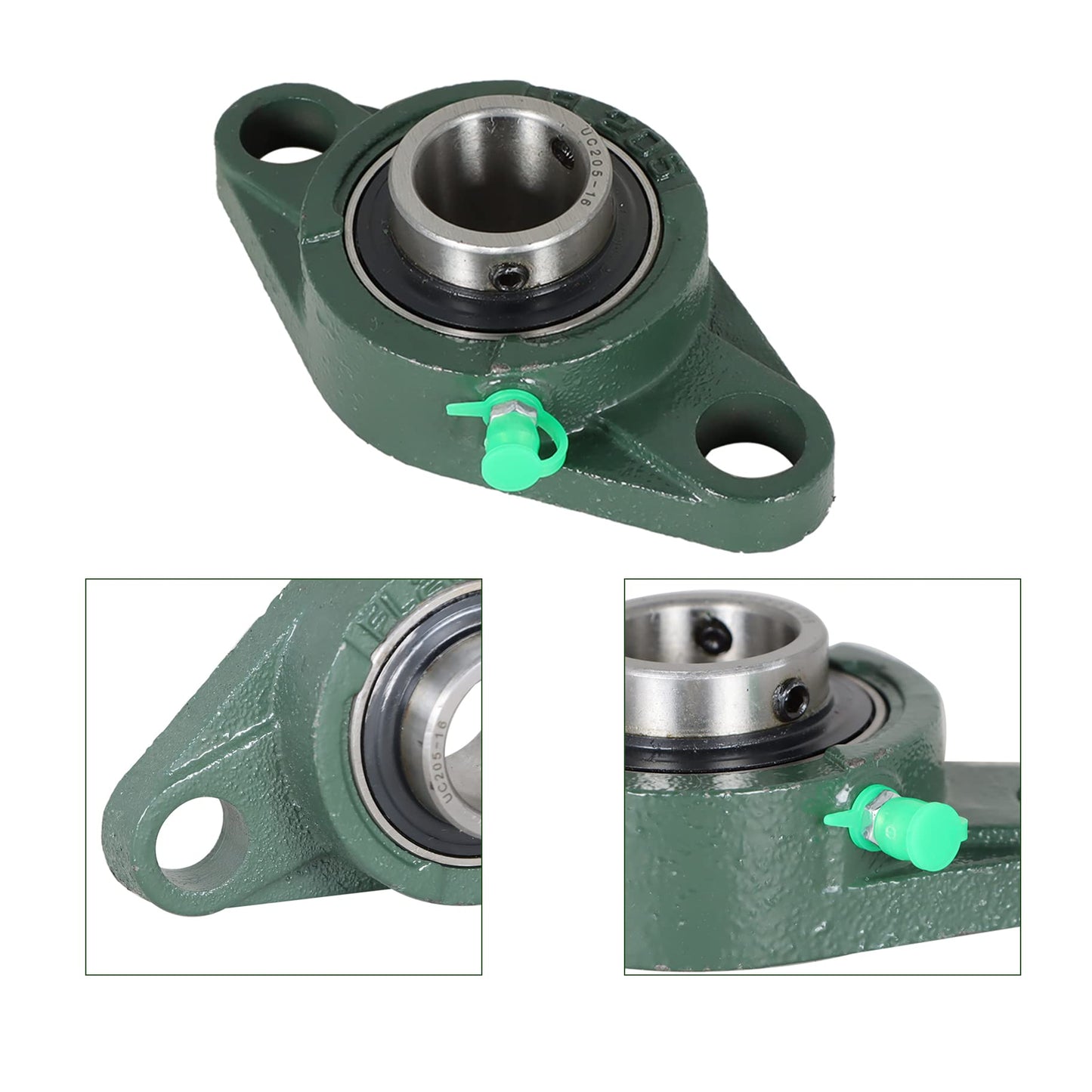 Timunr 10Pcs UCFL205-16 Pillow Block Bearings 1 Inch Bore Mounted Pillow Block Bearings 2 Bolt, Self Alignment