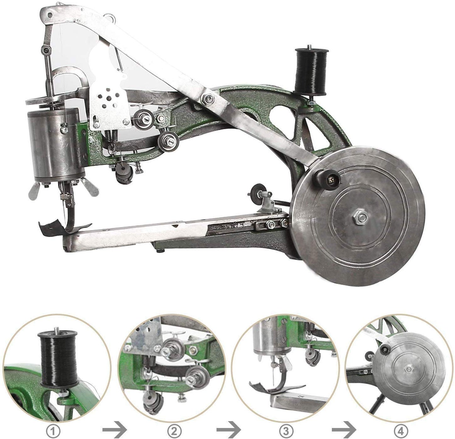 BACHIN Shoe Repair Machine Hand Cobbler Sewing Machine dual Cotton Nylon Line Sewing Machine Manual Leather Machine for Shoes Cloth Bags