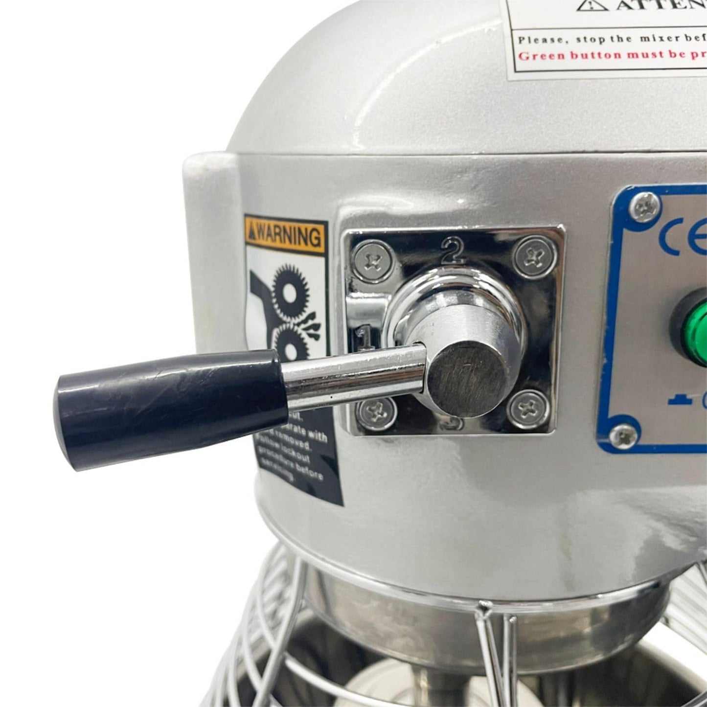 BEILOCKERY 10L Commercial Dough Mixer, 450W Food Stand Mixer, 3-Speeds Adjustable 110V Dough Blender Machine with 3 Mixing Tools for Kitchen