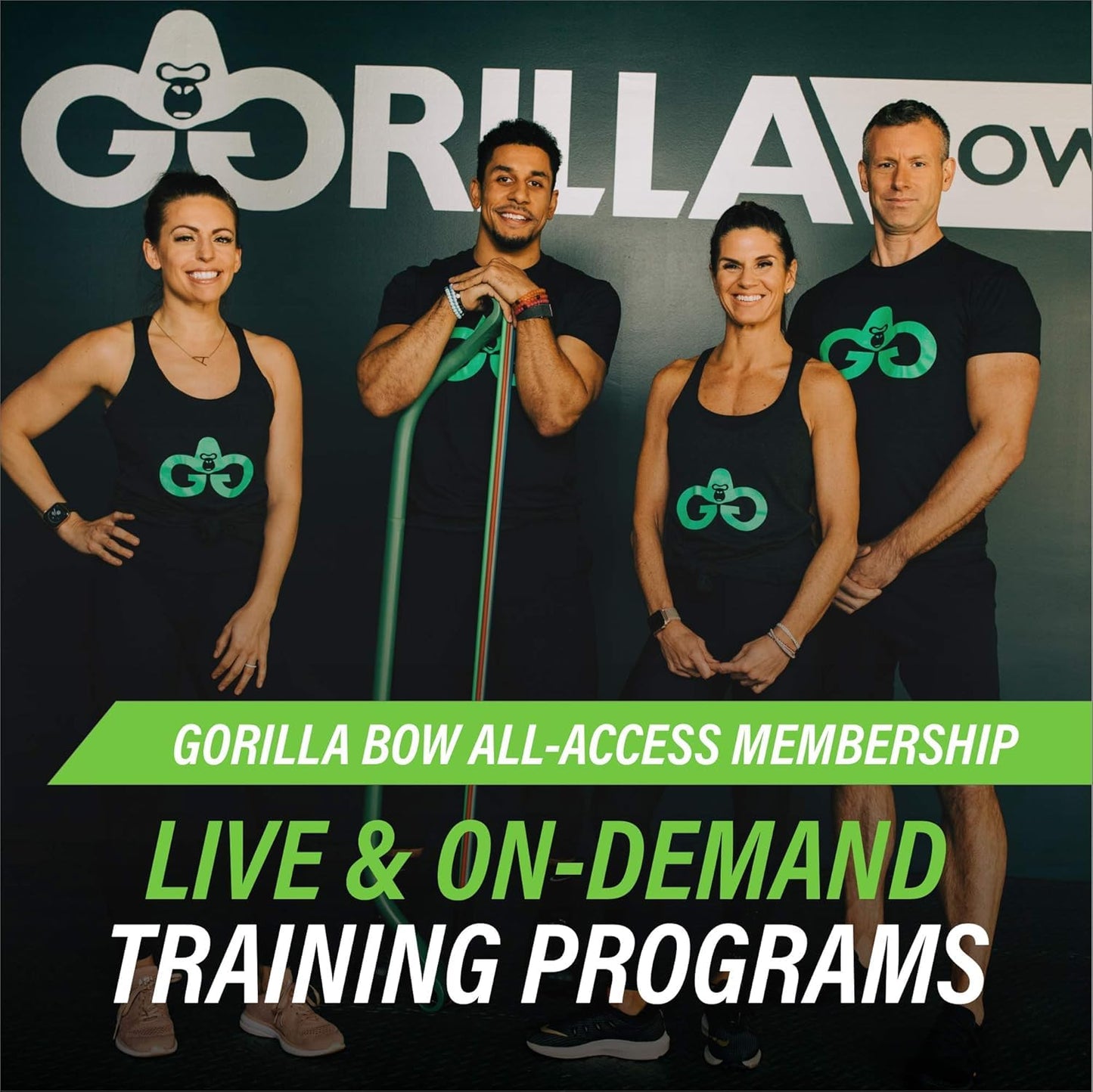 Gorilla Bow Lite All-in-One Home Gym System, Portable Resistance Band Bar for Strength Training, HIIT & Full Body Workouts, Lightweight Design for Home, Travel & Outdoor Use (Black, Heavy Bundle)