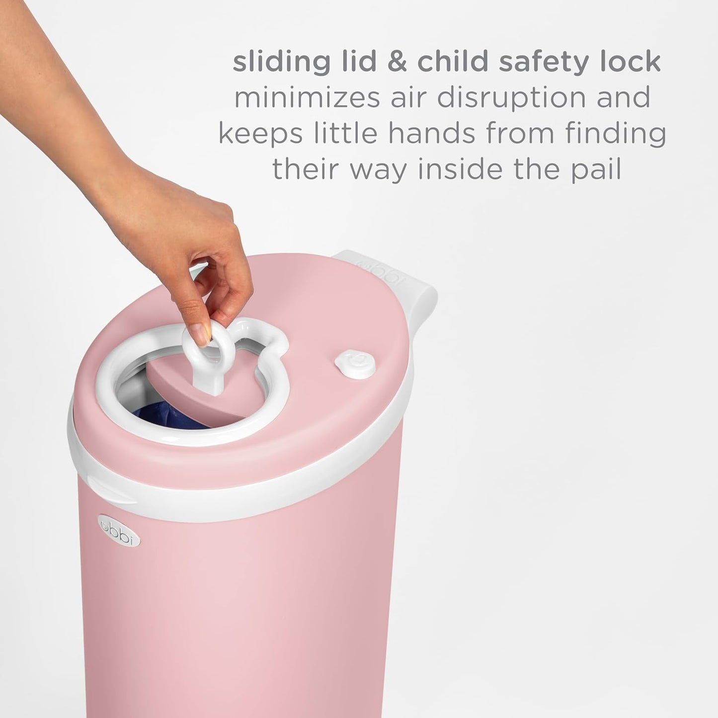 Ubbi Stainless Steel Diaper Pail - Odor Locking Design, No Special Bags Needed | Fig Blossom Color