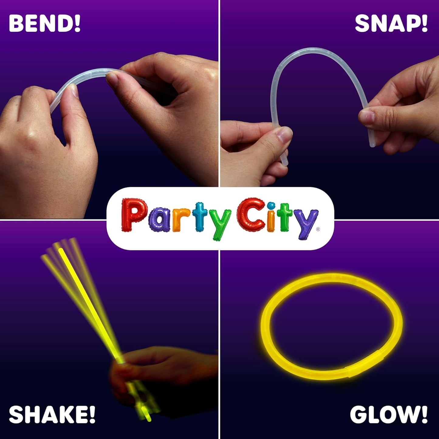 Party City 500 Glow Sticks - Neon Glow in the Dark Party Supplies | Light Up Favors for Kids & Adults