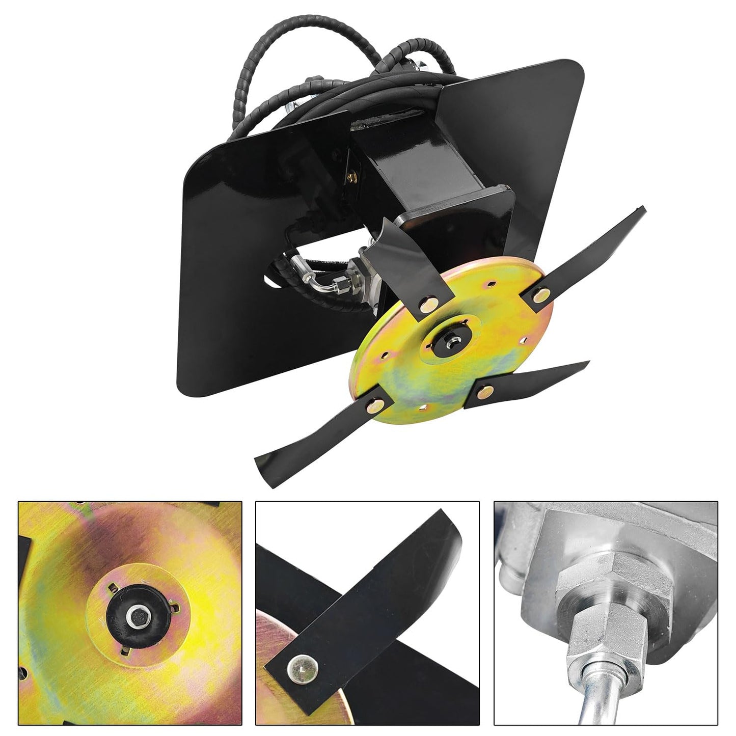 LUFT MEISTAR Hydraulic Flail Mower Brush Cutter Attachment for 1-2.0 Ton Mini Excavator Grass (Includes 8 Blades)