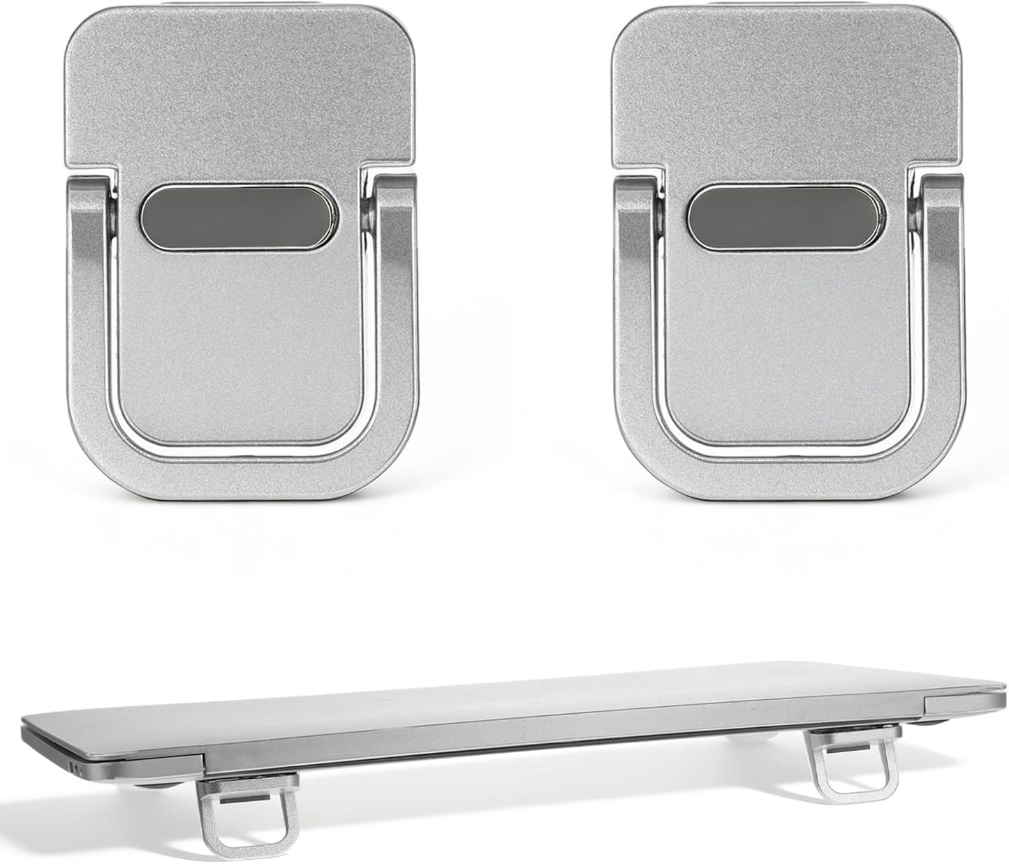 Xosjska 2 PCS Invisible Computer Keyboard Stand, Portable Keyboard Riser, Zinc Alloy Self-Adhesive Mini Laptop Stand
