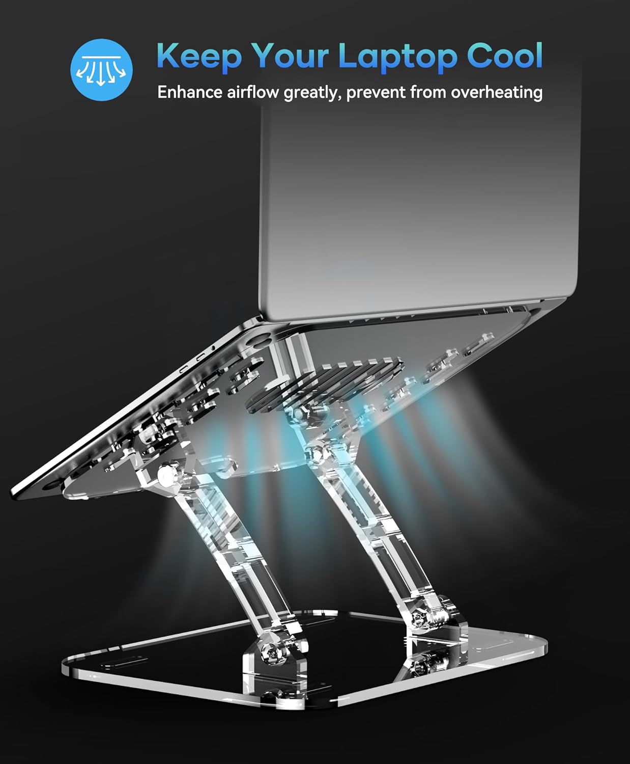 Lpoake 10 15.6 Inches Adjustable Foldable Laptop Stand, Portable Ergonomic Computer Stand for Laptop, Compatible