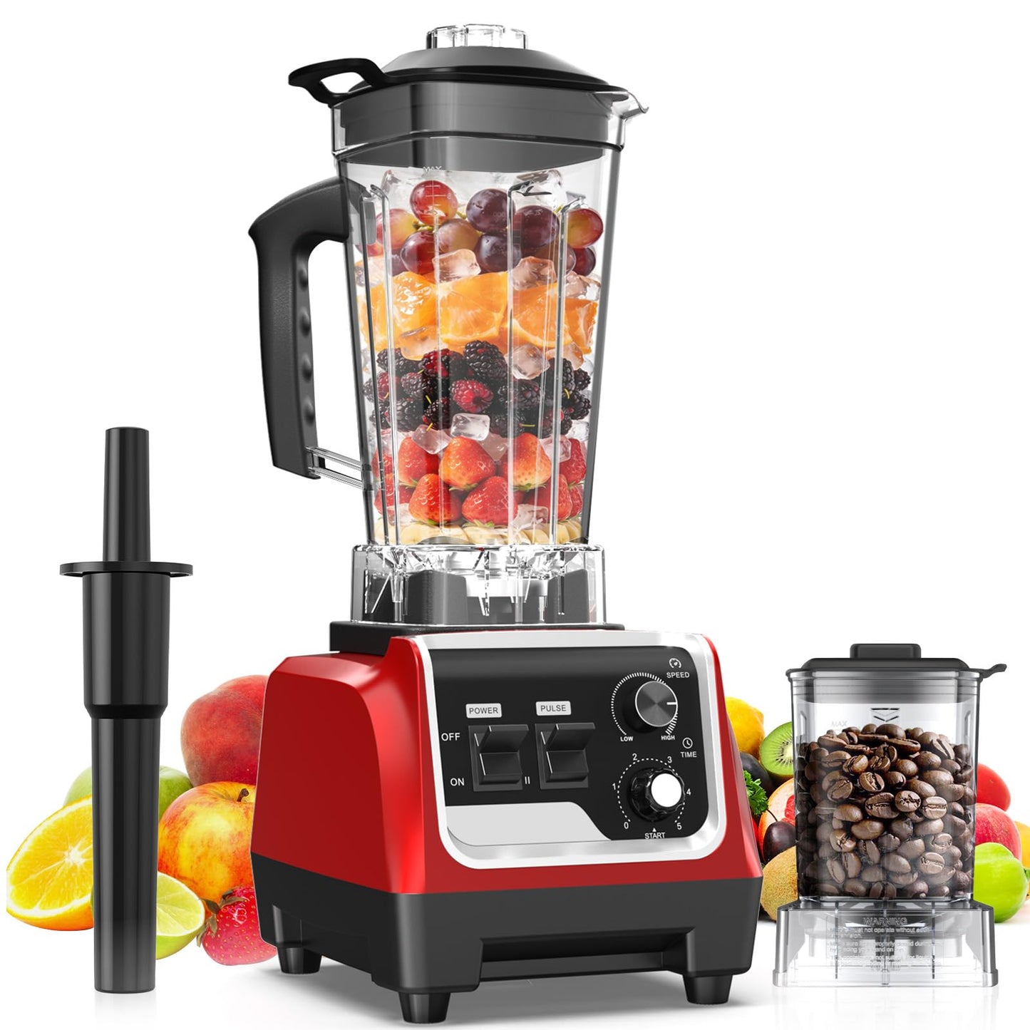 H-Duka 1800W Blender for Smoothies, 70oz Pitcher & 20oz Grinder, 28000 RPM High Speed Countertop Blender for Kitchen for Ice Crushing, Frozen Fruits & Nut Butter, 1-5 Min Timer, Multiple Speeds