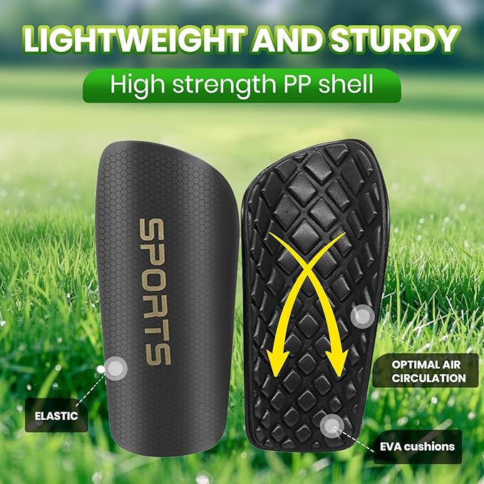 Shin Guards Soccer Kids 2025 Version High-Density Foam Soccer Shin Guard with Sleeves Shin Protective Pads for Kids Daily Practice School Competitions Outdoor Play