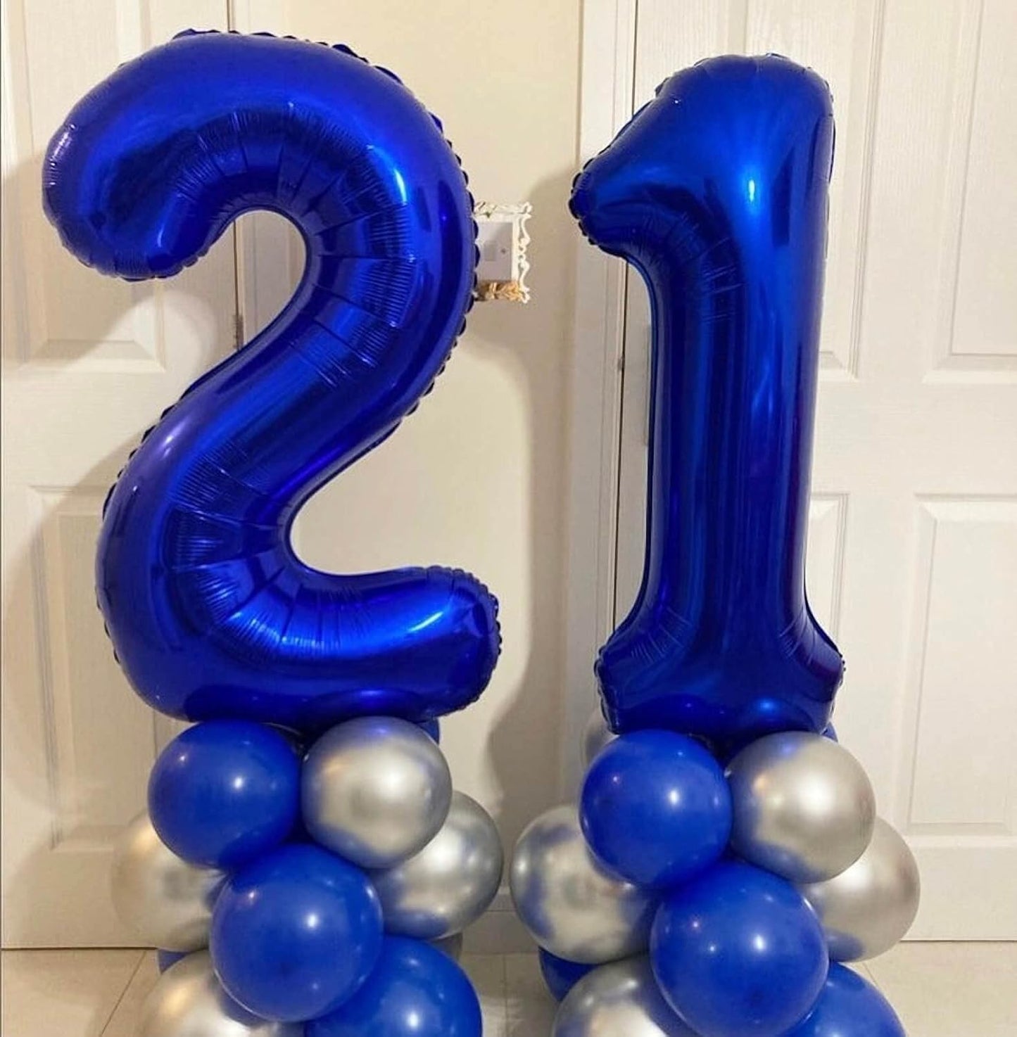 Skiennix 40-Inch Navy Blue Number 10 Balloons - Giant 10th Birthday Party Decorations