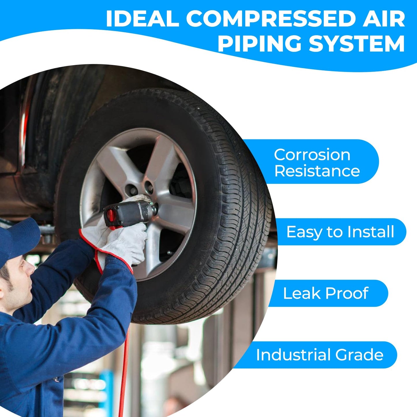 Shop Air line kit 3/4"×100'&200'&300' HDPE-Aluminum-HDPE Air Tubing Compressed Air Line Kit for Air Compressor Accessories Leak Proof&Easy to Install Compressed Air Piping System for Garage