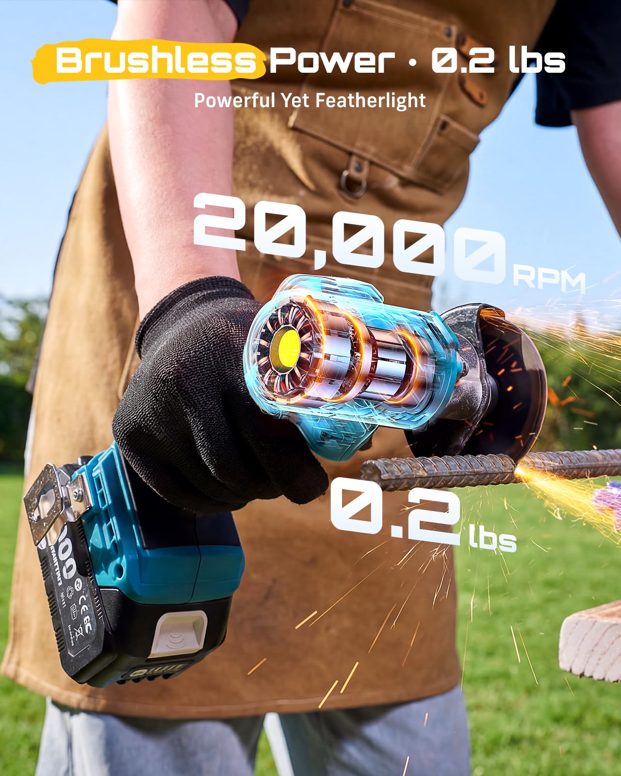 Seesii 3" Cut Off Tool Cordless 21V Max - Brushless & Compact, 20000 RPM Mini Circular Saw with 3/8" Arbor Blades, 0.1s Brake, Forward/Reverse, 2×4.0Ah Batteries for Wood, Metal, Tile, Rebar