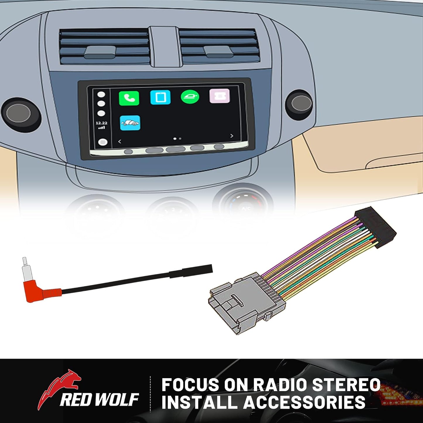 2006-2018 1998-2019 4Runner RED WOLF Car Radio Wiring Harness Built-in Resistors Protect Vehicles Battery Replacement