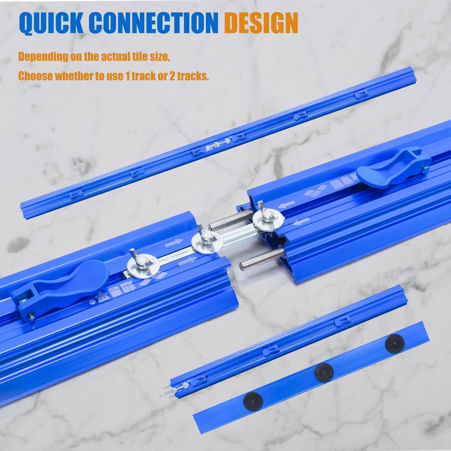 87-Inch Tile Cutter - Manual Cutting Tool for Large Format Ceramic Porcelain Tiles, Professional Porcelain Slab Cutting Machine with Double Rails Design and Glass Suction Cup