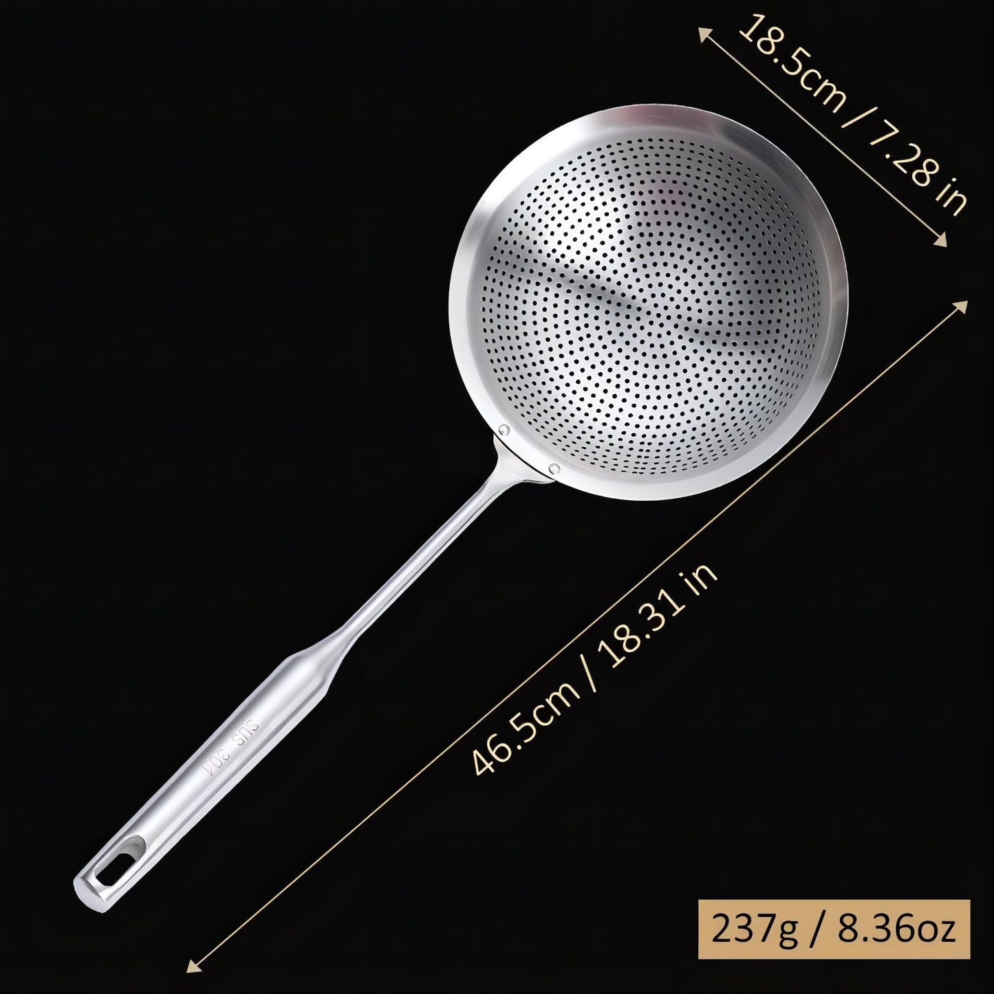 GREATLINK Large Professional Skimmer Slotted Spoon,304 Stainless Steel Slotted Spoon With Extra Large Bowl & Comfortable Handle,Durable Food Grade Strainer Spoon, Draining Frying For Kitchen Cooking