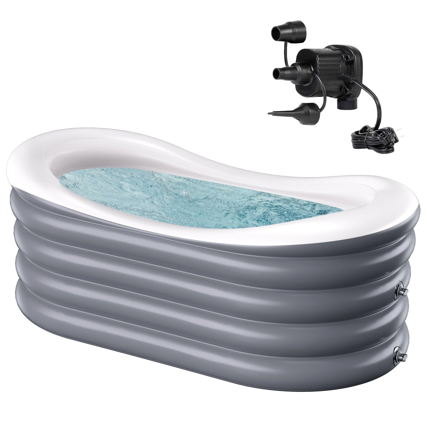 BINYUAN Inflatable Bathtub for Adults - Portable Collapsible Spa Tub with Electric Pump, Hot & Ice Bath Design, Foldable for 1-2 People, Durable PVC - Easy Inflate/Quick Drain
