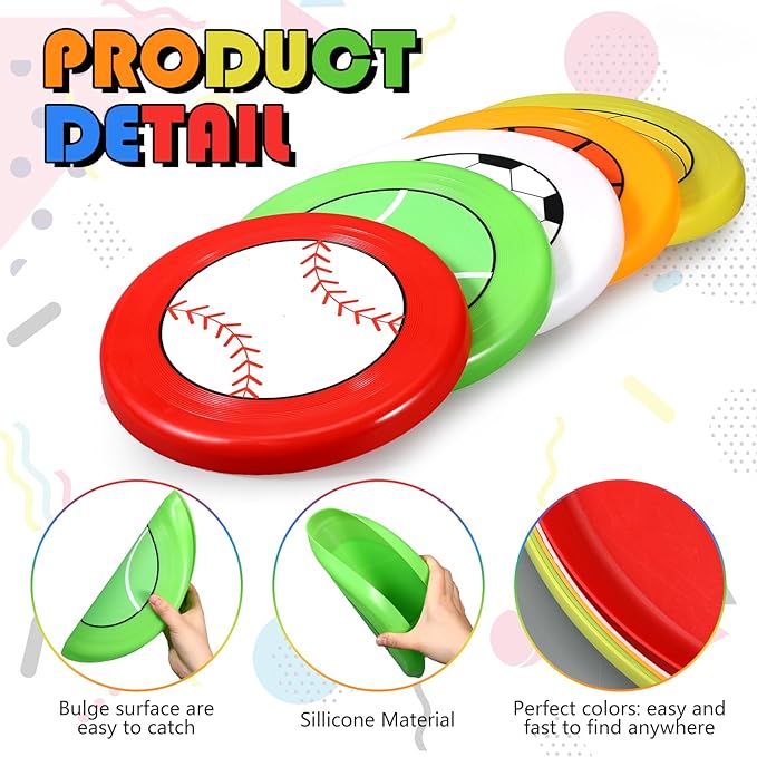 10 Pack Flying Disc Disk Flyer Disc Outdoor Training Interactive Flying Discs Bulk for Adults Dogs for Sports Favors, 5 Colors
