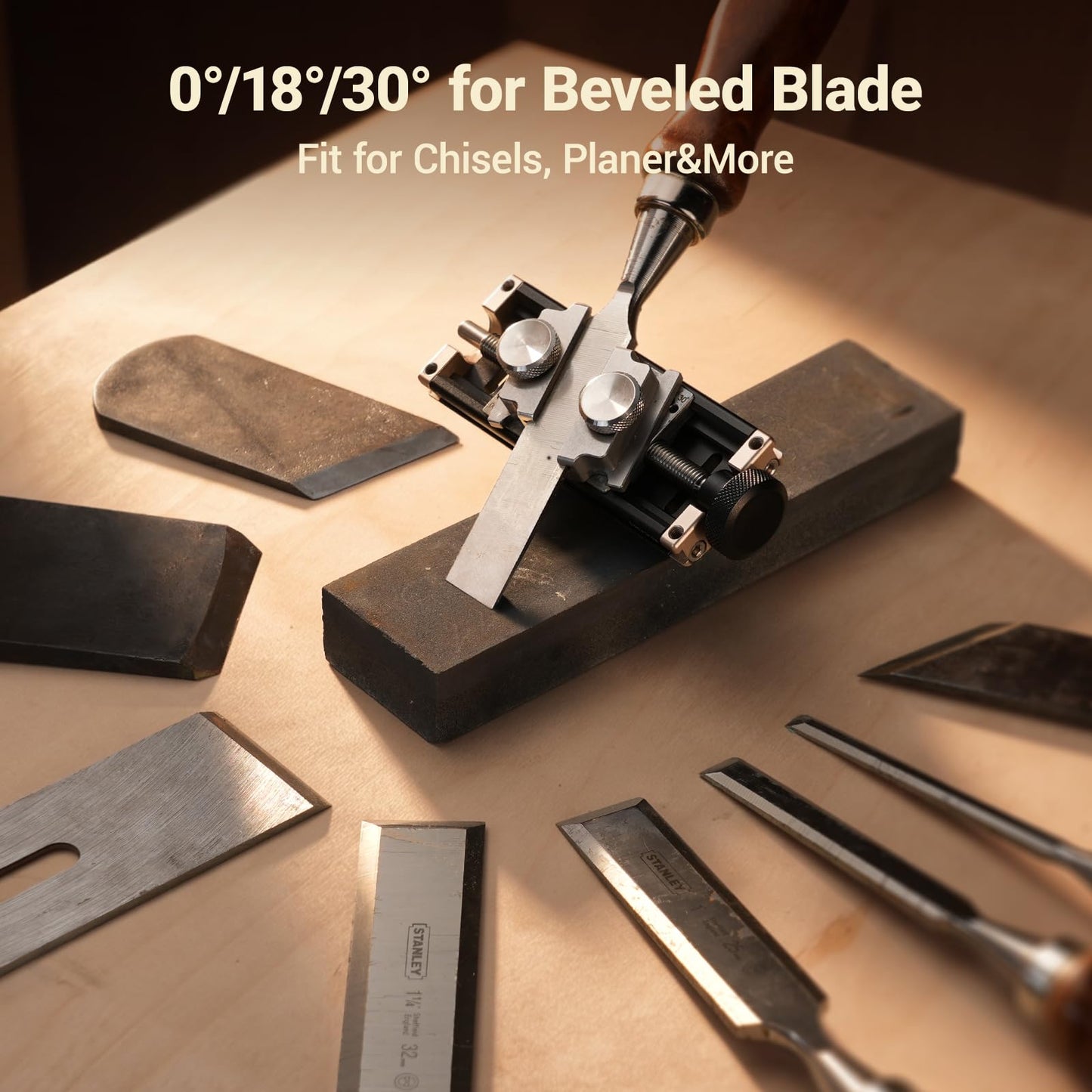 HONGDUI Chisel Sharpening Jig Kit, Honing Guide Woodworking Sharpening System,Chisel Sharpening Guide for Planer, Chisel, Irregular Blade (HD29 Grinding Guide（1 Set）)