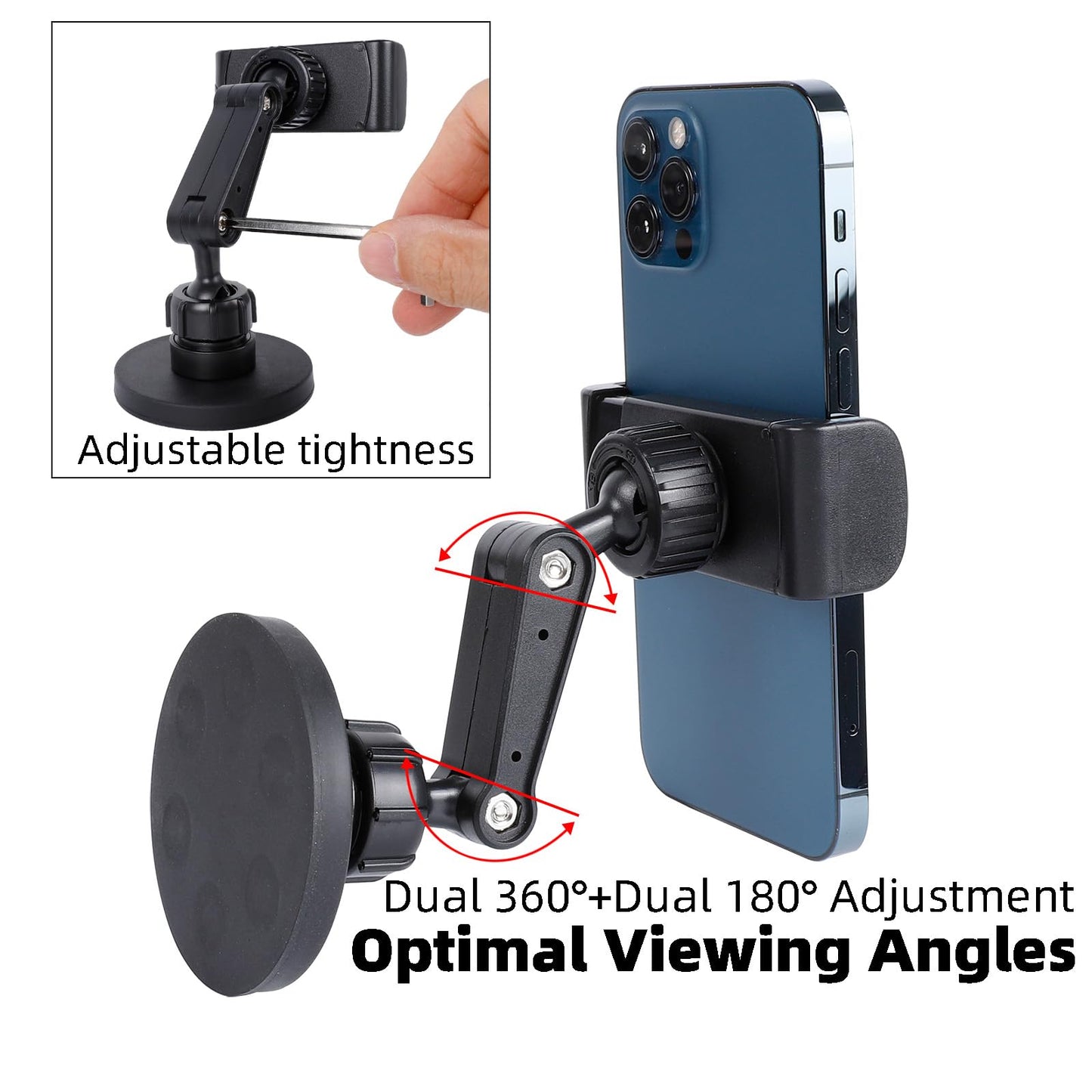 Gym Magnetic Phone Holder Mount Attach to Metal Surface, 360° Rotatable Heavy Duty Magnet Phone Mount for Gym Workout Record, Compatible with iPhone, Samsung, All Cell Phone