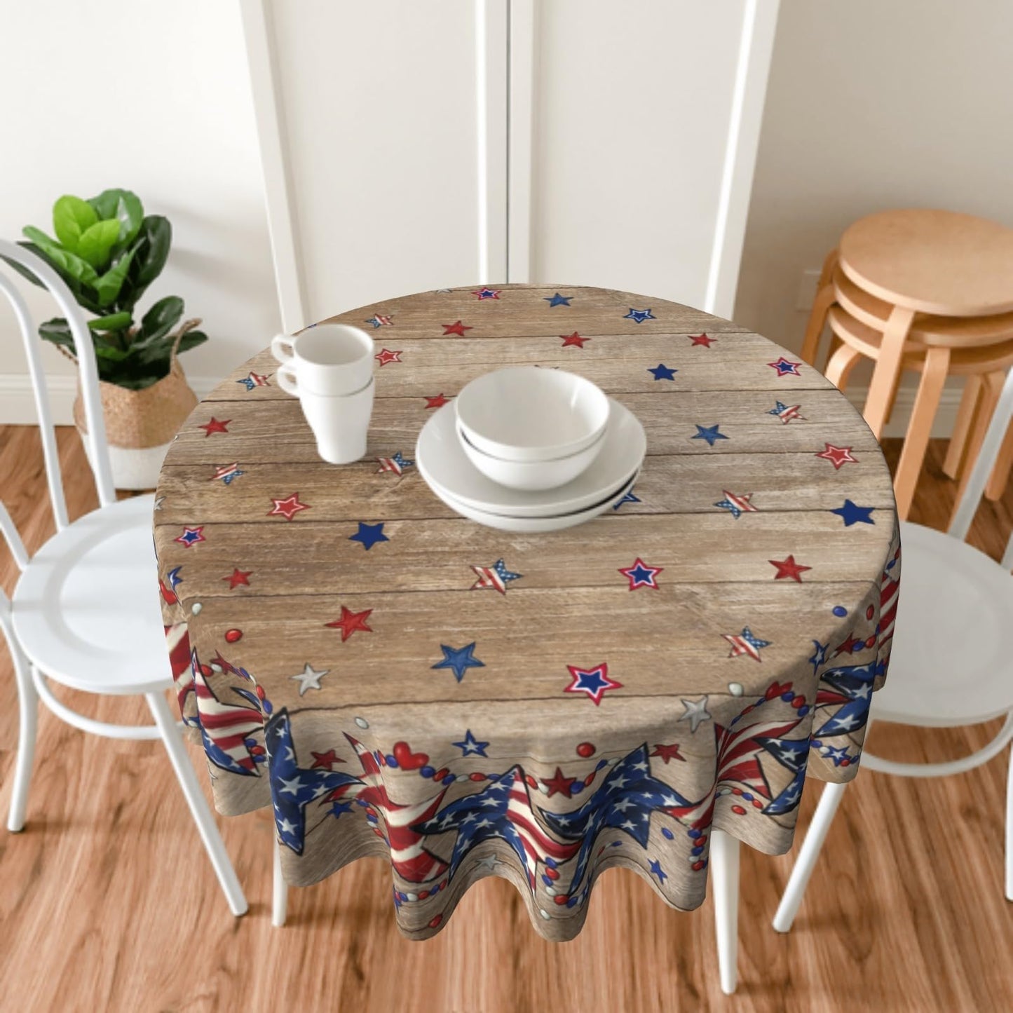 Lvhompro Fall Tablecloth 60 Inch Round Autumn Orange White Pumpkins Festival Table Cloth Water-Resistant Spill-Proof Washable Fabric Tablecover for Kitchen Dining Party Picnic Indoor Outdoor