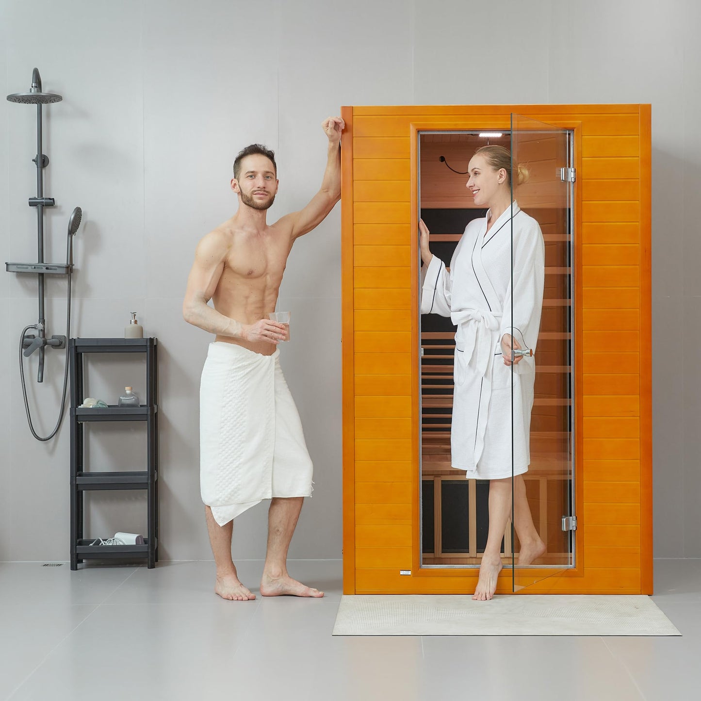 RESTISLAND Infrared Sauna for Home, Near Zero EMF Home Saunas for up to 2 Person, Indoor Dry Heat Sauna Room with Infrared Red Light Therapy, Bluetooth Speakers, Canadian Hemlock Wood