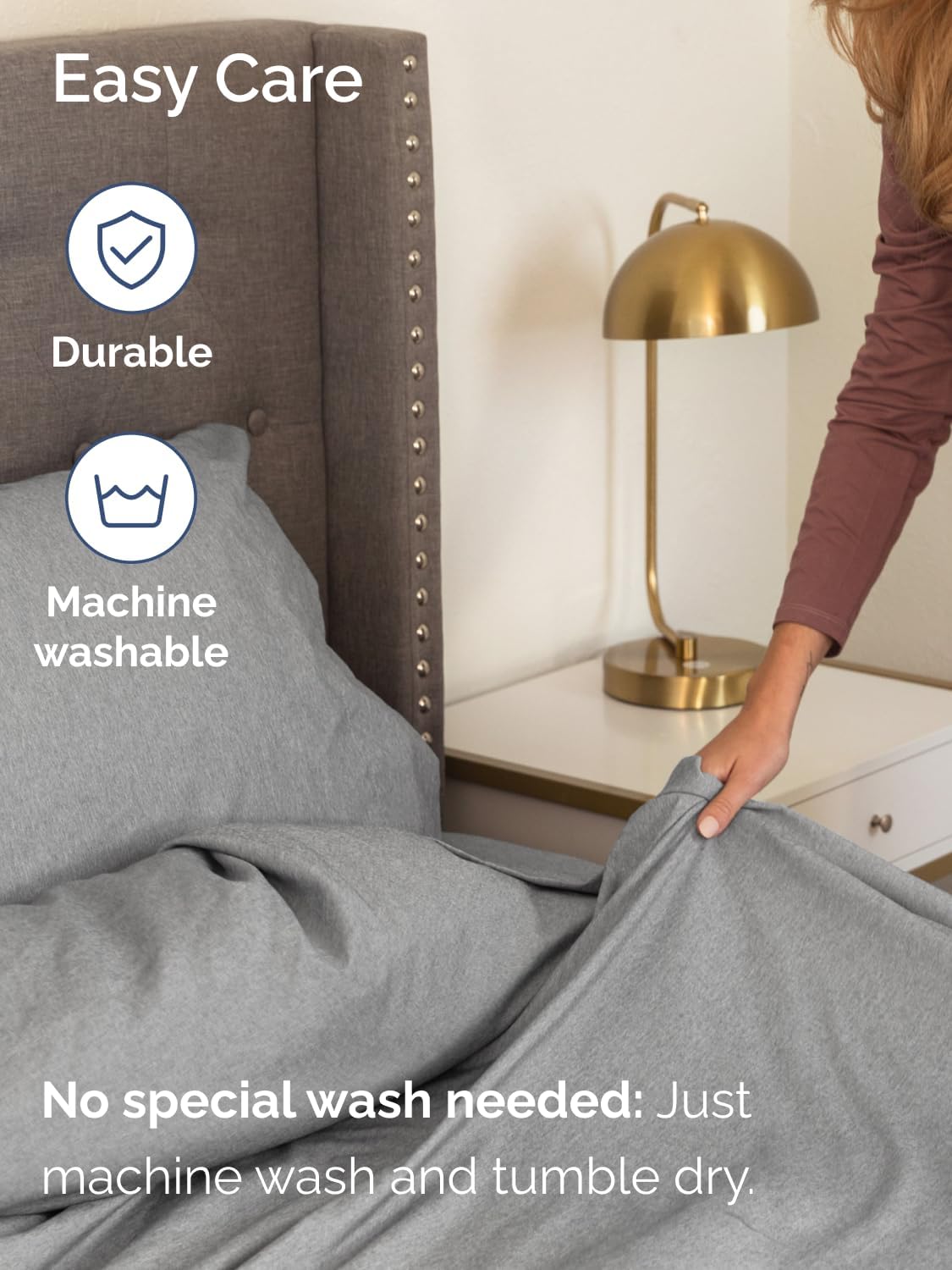 Skiennix Extra Deep Queen Sheet Set | 6-Piece Breathable Cooling Bedding - Soft, Wrinkle-Free - Heathered Grey