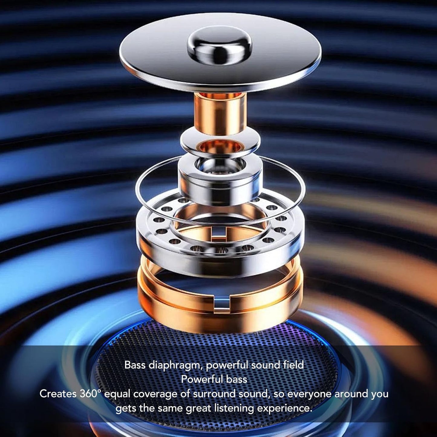 LICAEVEY 5.3 360HD 300mAh, Small Speaker, Bluetooth Speaker with Stereo Sound and Robust Bass, Mini Speakers Built