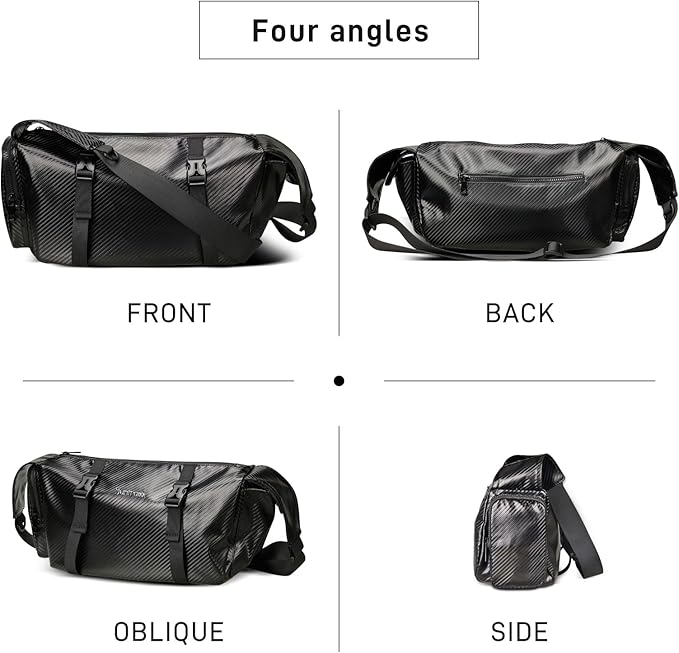 Small Sports Bag Waterproof Ultra-Light Gym Duffle for Men & Women Compact Mini Crossbody Bags, Perfect for Running, Travel & Fitness (black-woven pattern)