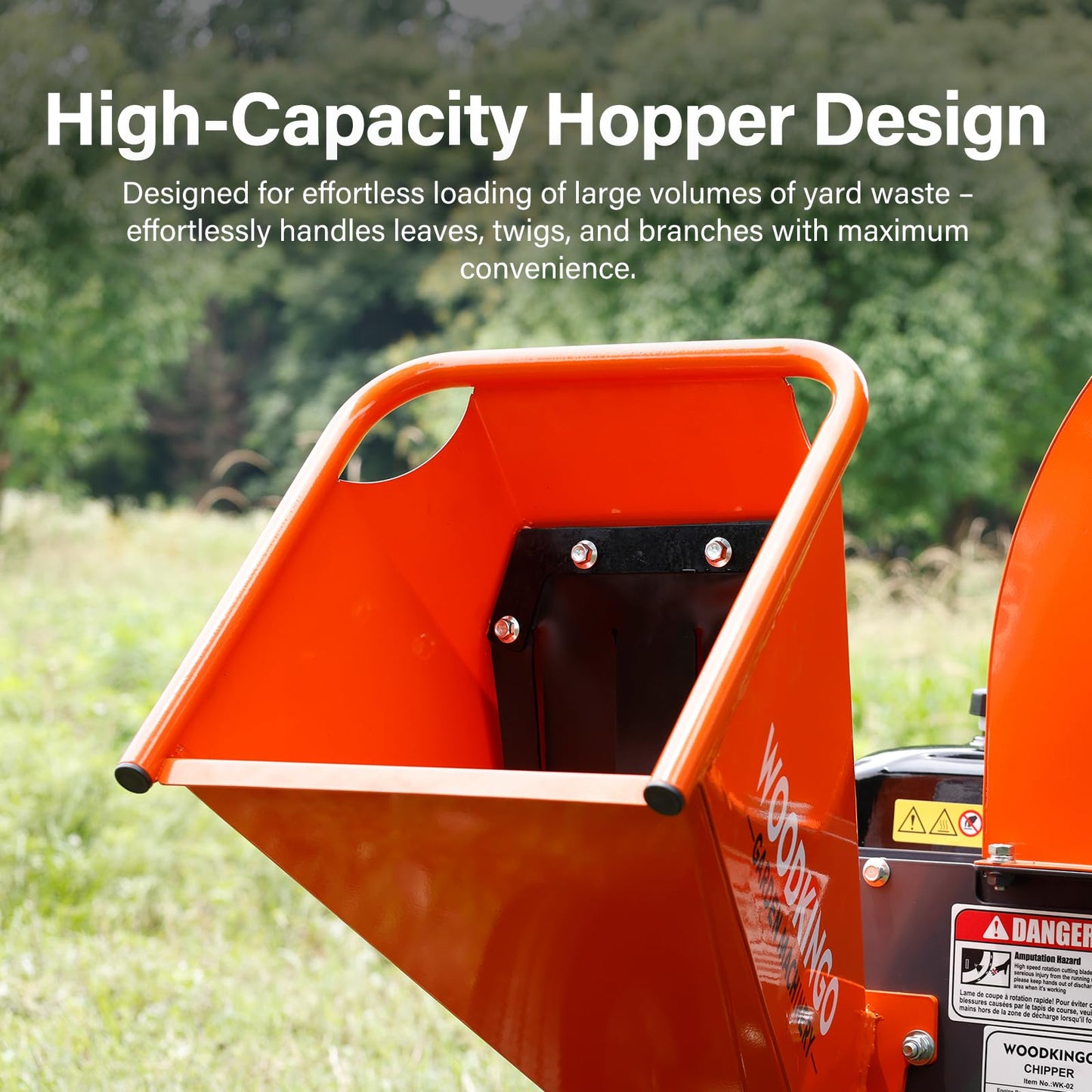 WOODKINGO Mini Wood Chipper Shredder Mulcher Heavy Duty 7HP Compact Design 3" Inch Max Capacity 212cc Gas Powered Engine 4-Stroke Fast Chipping Chopping for Forestry, Gardens,Landscaping(WK-02)