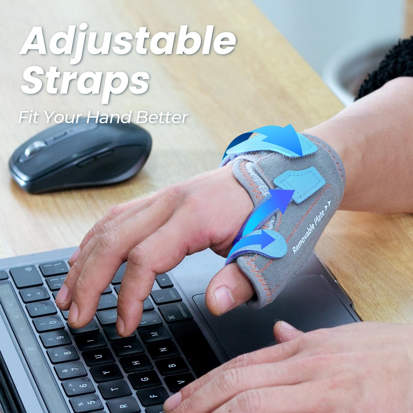 CURECARE New Upgraded 2 in 1 Thumb Brace, Removable Thumb Spica Splint Left Right Hand with 3 Level Stability, Reversible Thumb Support for CMC, De Quervain’s Tendonitis, Trigger Thumb (M/L, Grey)