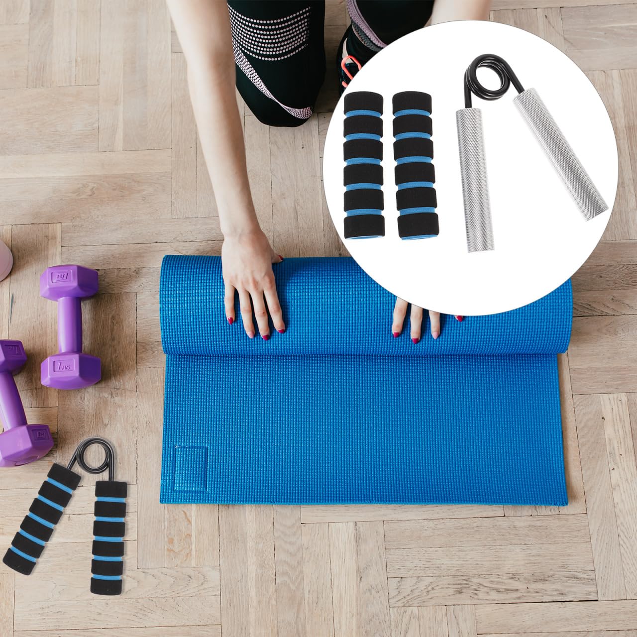 Toddmomy 50Lb Hand Grip Exerciser with Rod Cover Wrist Strengthener Compact Hand Gripper for Finger Forearm Training Home Gym Use