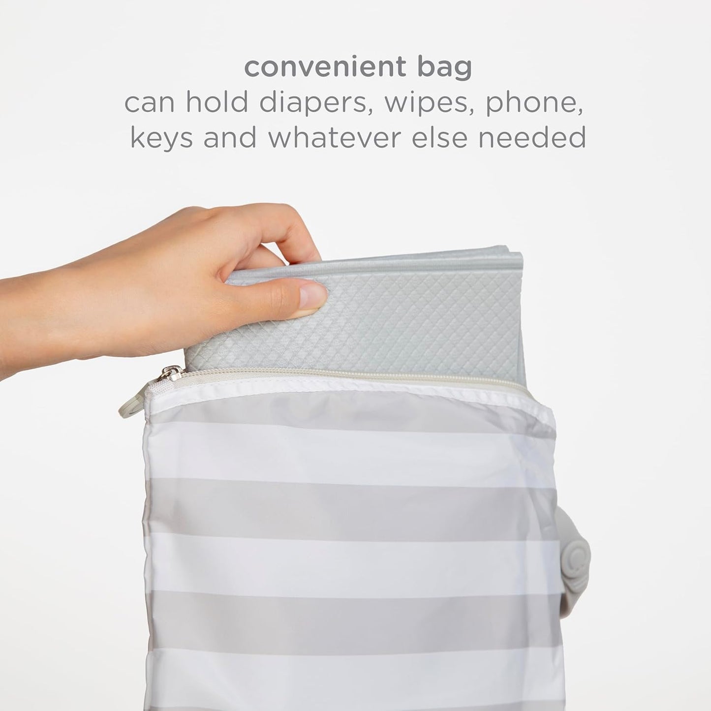 Ubbi Portable Changing Mat - Soft & Comfortable Diaper Bag Accessory for Newborns | Easy to Clean, Gray