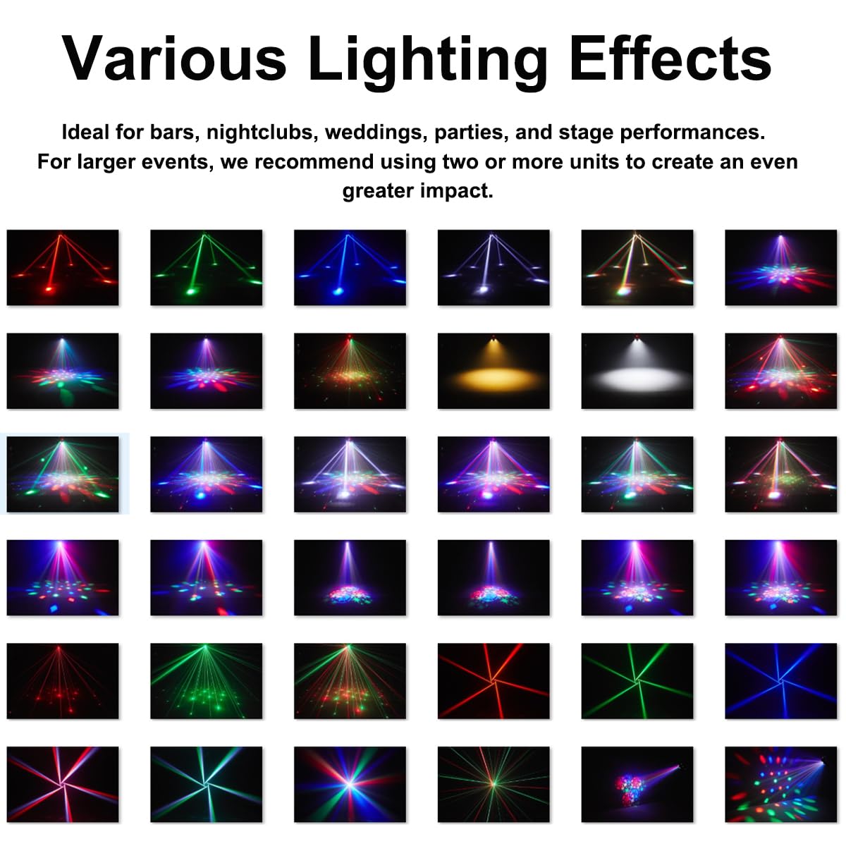 Moving Head Dj Lights for Parties, Disco Stage Lights 7-in-1 LED RGBW 6 Arms with Mixed Lighting Effects,DJ Stage Lighting for Party Disco Club Wedding Bar