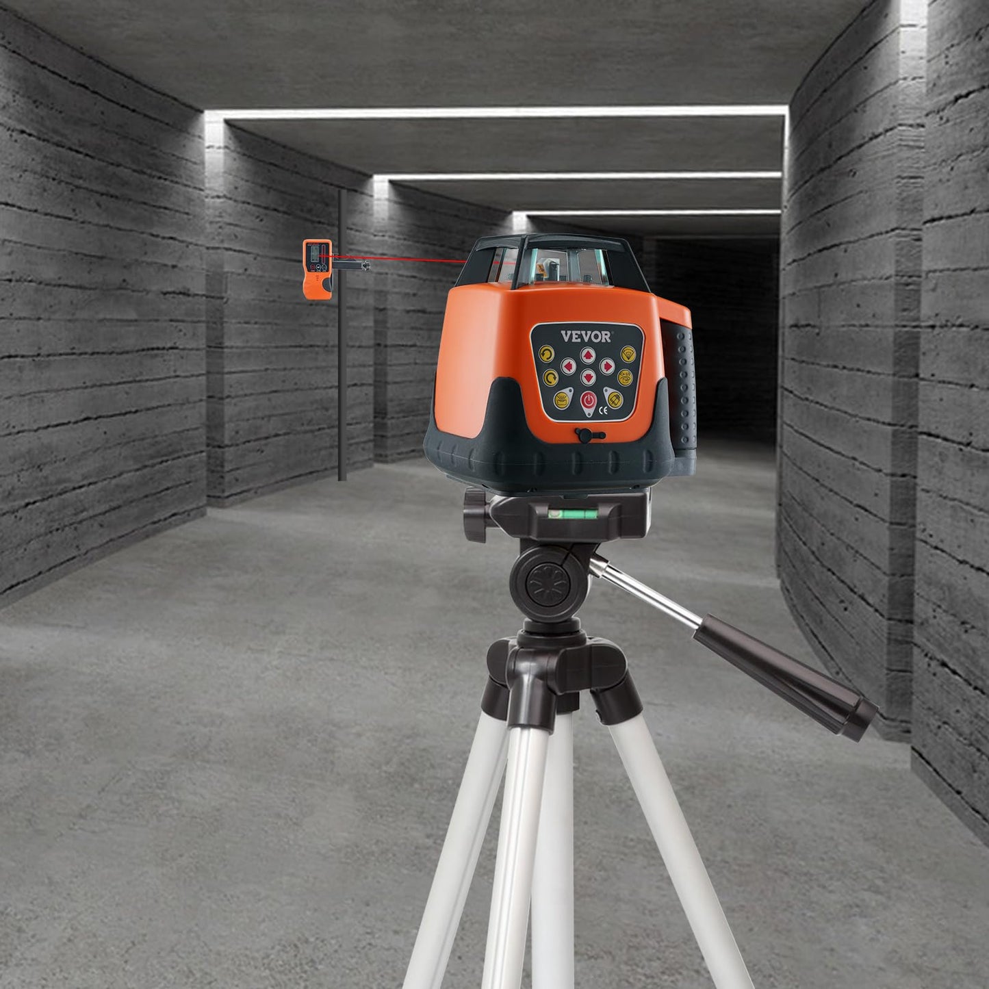 VEVOR Rotary Laser Level 1650ft,360 Degree Self Leveling Red Cross Line Laser,5 Rotation Speeds&4 Scanning Angles Adjustment,IP66 Waterproof Remote Control Manual Self-leveling Mode,Battery Included