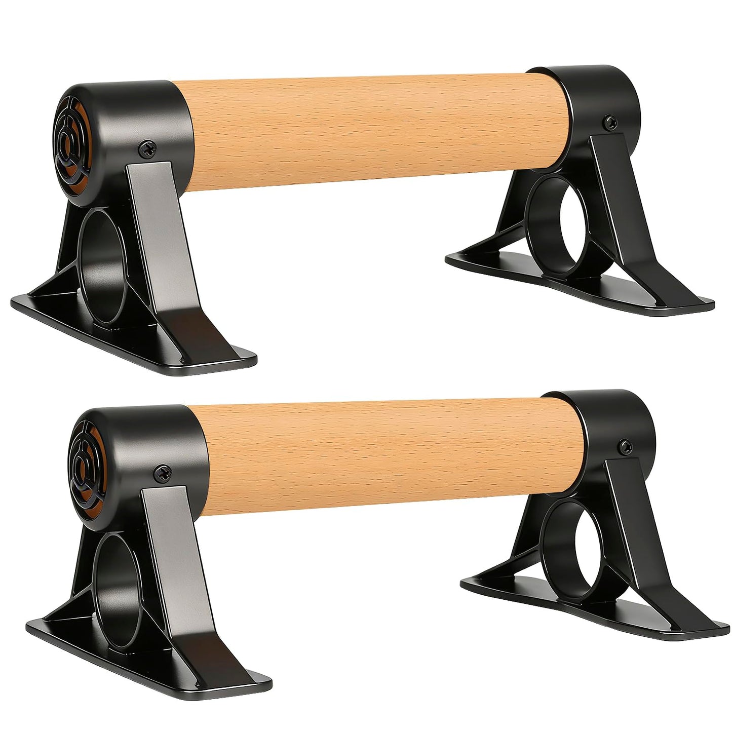 ZoeZure Solid Wooden Parallettes Bars, Anti-Slip Calisthenics Handstand Bars with Sturdy Metal Brackets, 800 LBS Weight Capacity for Fitness & Floor Workouts