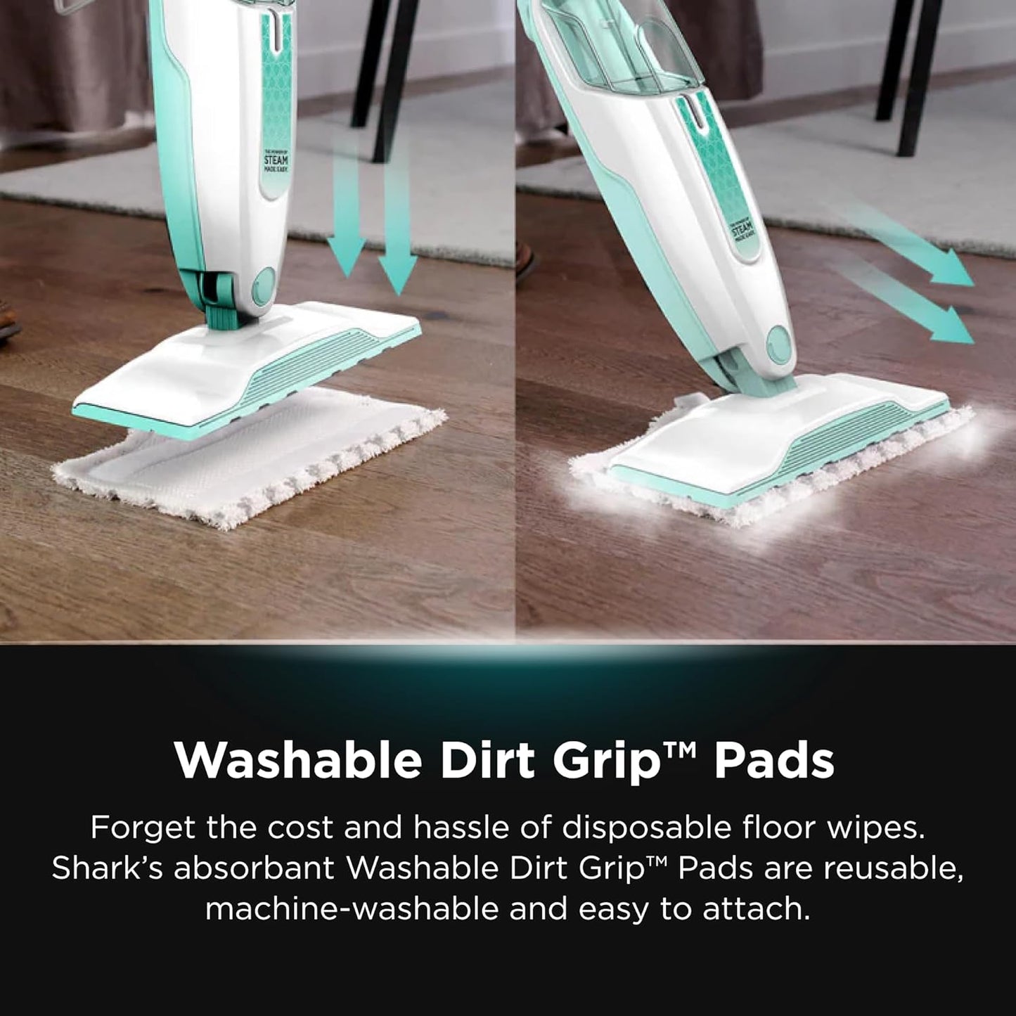 Shark Steam Mop - Hard Floor Cleaner with XL Removable Water Tank & 18-Foot Power Cord | White S1000A