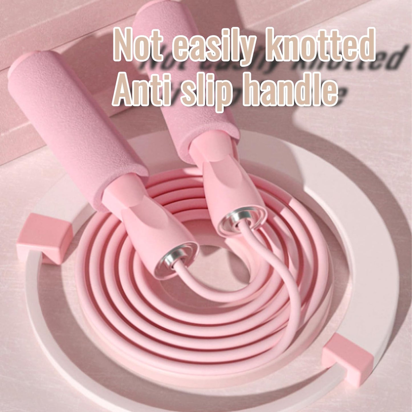 Pink Jump rope,Adjustable Skipping Rope with Soft Foam Handles
