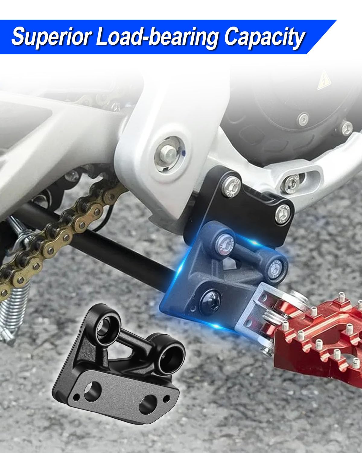 Vaticas Electric Dirt Bike Foot Pegs Brackets Holder Fit for Talaria X3 X3 PRO, Black Footpeg Pedal Bracket