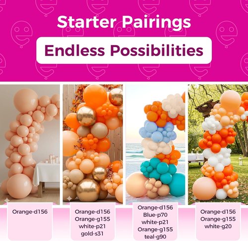 Bezente Pastel Orange Latex Balloons - 150 Pack of 5-Inch Matte Light Orange Party Decor