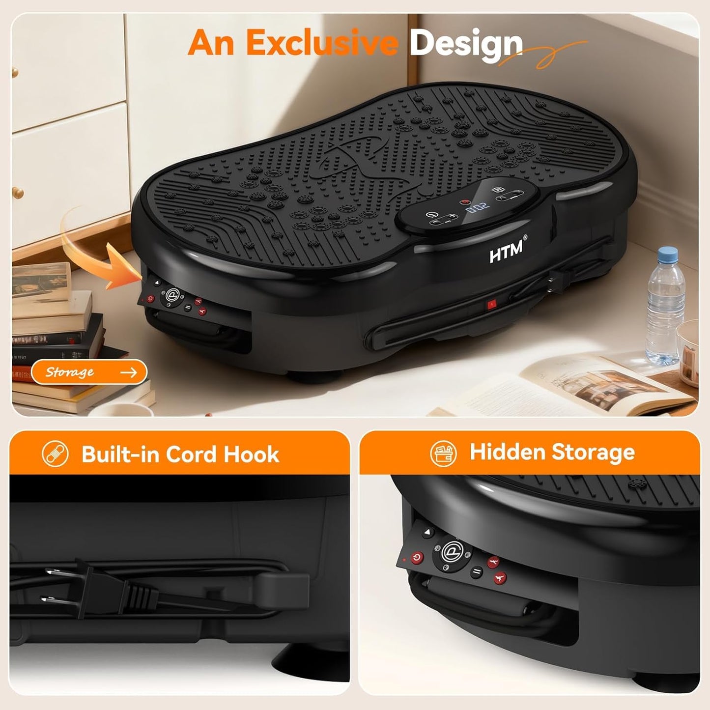 Vibration Plate Exercise Machine, Whole Body Shake Plate for Weight Loss Vibrating Platform with Resistance Bands Slot, 300 Lbs Capacity, 120-Speed, 9 Workout Modes for Home Fitness, Muscle Toning