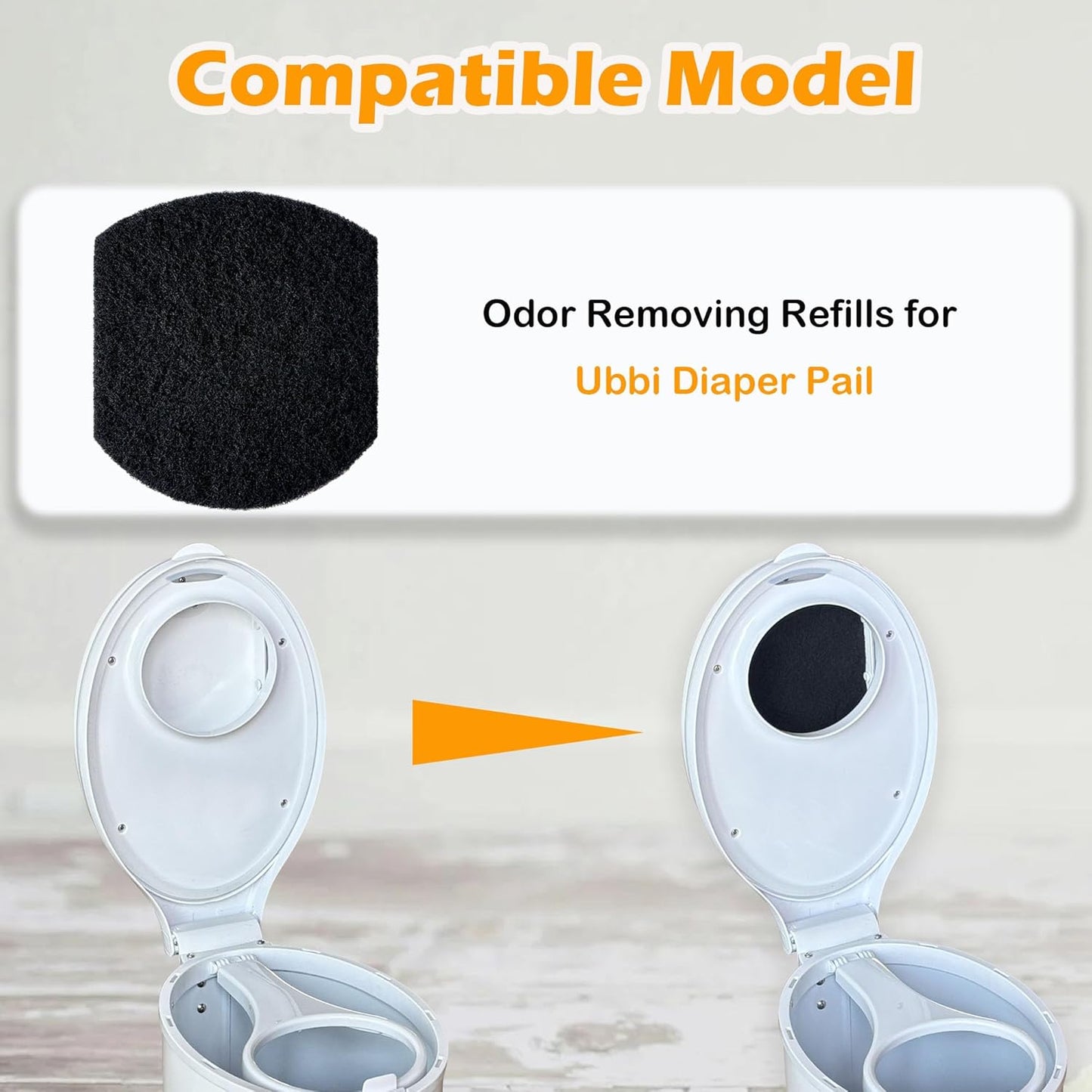 Ubbi Odor Removing Refills - 8 Pack Carbon Filter for Diaper Pail | Fresh Home Solution